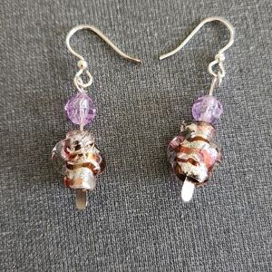 Dichroic Art Glass Earrings For Pierced Ears